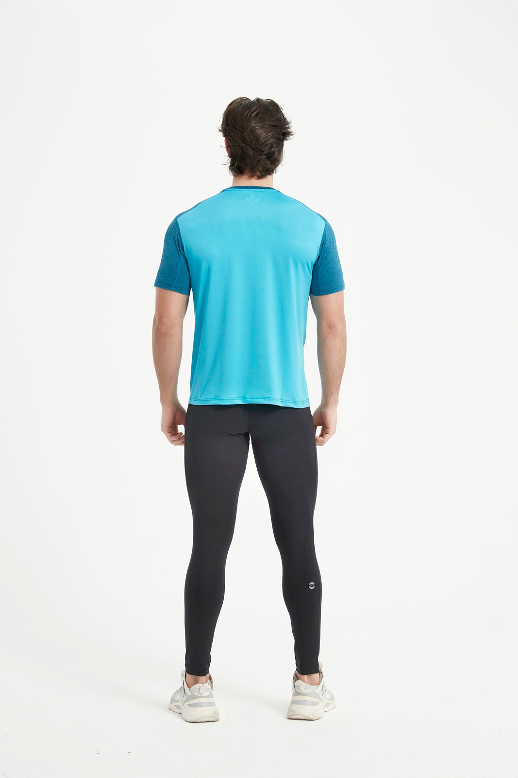 Men's Short Sleeved Crew Neck Set In Sleeved Mesh Panel T-Shirt