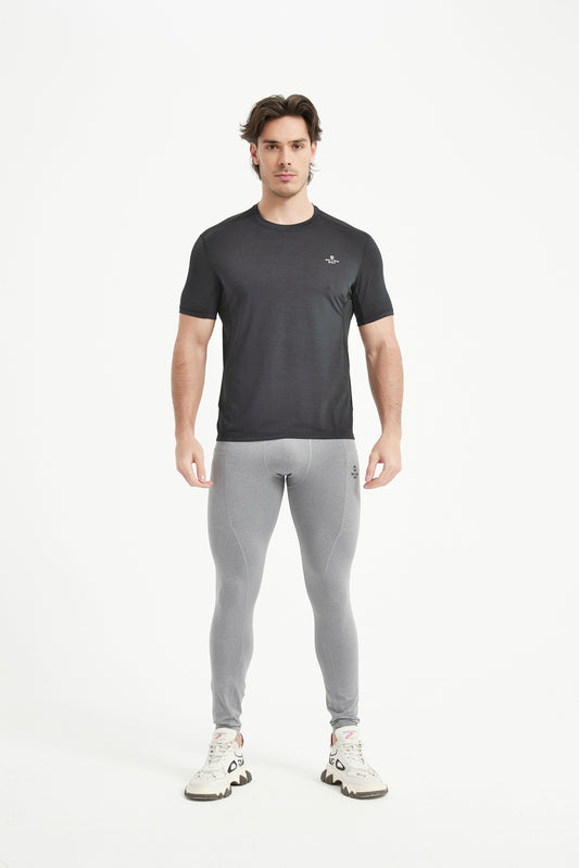 Men's Short Sleeved Crew Neck Set In Sleeved Mesh Panel T-Shirt