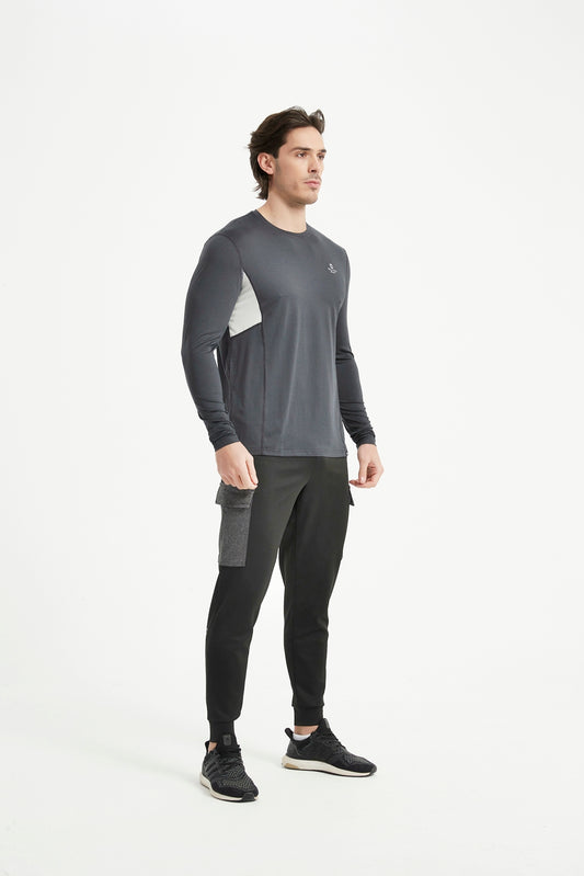 Men's Crew Neck Long Raglan Sleeve Tee