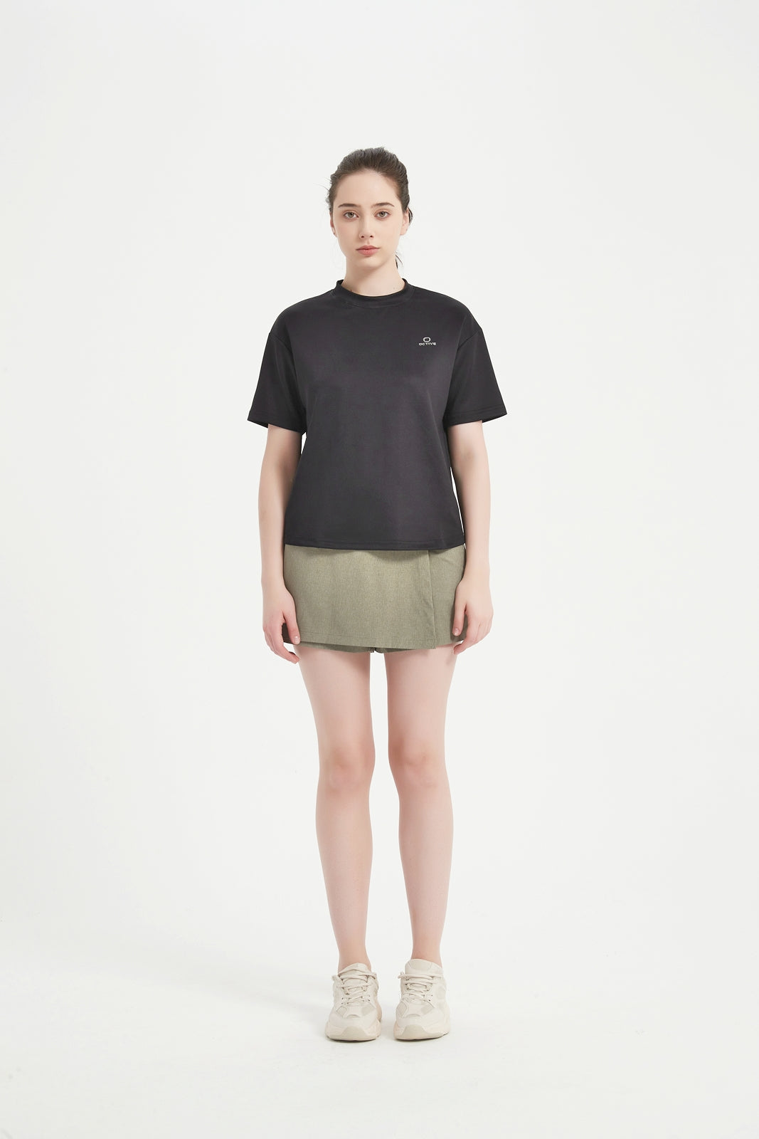 Women's Short Set In Sleeve Crew Neck Tee