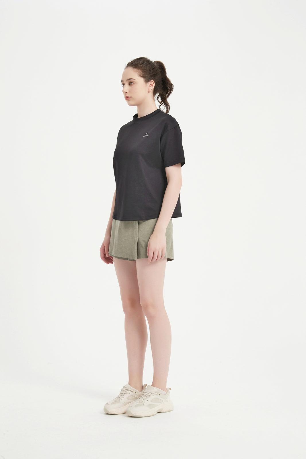Women's Short Set In Sleeve Crew Neck Tee