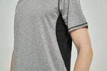 Men's Quick Dry Mesh Panel T-Shirt Chr-Blk