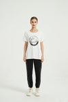 Women's Cotton Printed T Shirt White