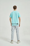 Men's Cotton Printed T Shirt S Blue