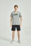 Men's Cotton Printed T Shirt Grey