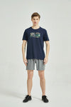 Men's Cotton Printed T Shirt Navy