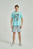 Men's Cotton Printed T Shirt SkyBlue